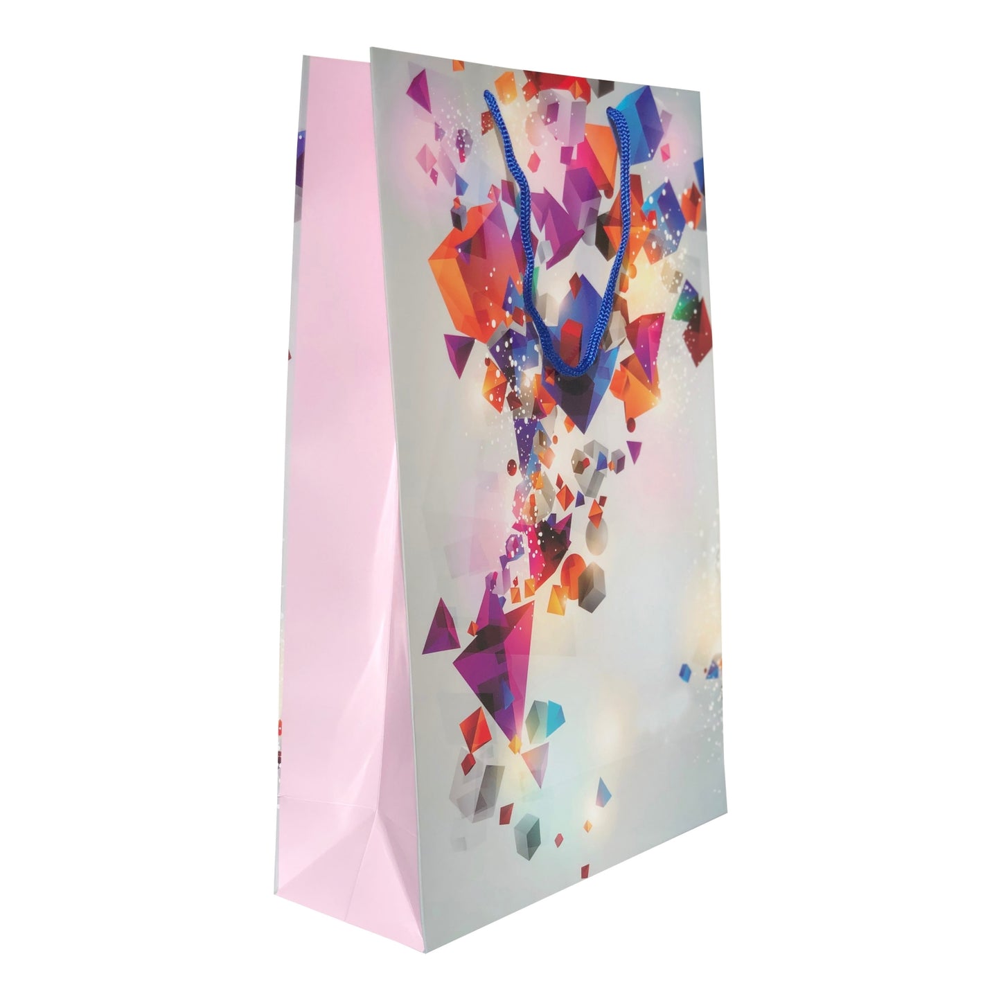 Punga cadou de hartie mare cu model forme geometrice