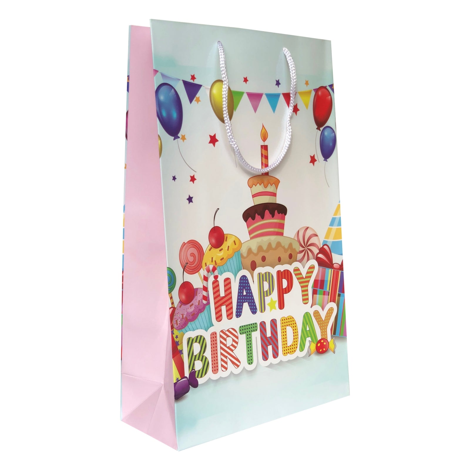 Punga cadou de hartie mare cu model vara - Happy Birthday