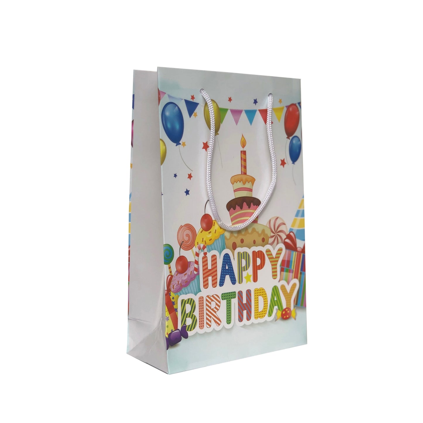 Punga cadou de hartie medie cu model vara - Happy Birthday