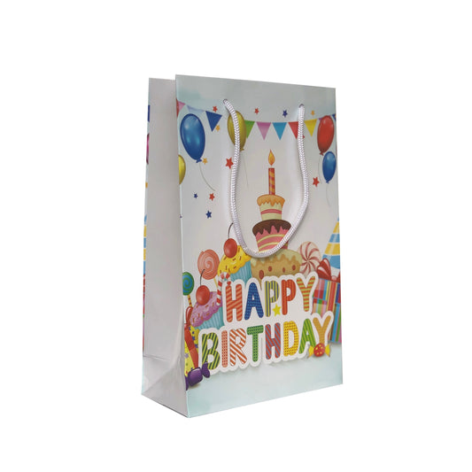 Punga cadou de hartie medie cu model vara - Happy Birthday